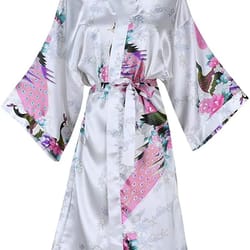 floral satin kimono robe for women bridal bridesmaid loungewear