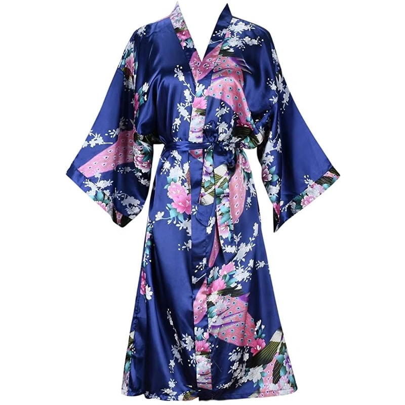 Floral Satin Kimono Robe For Women Bridal Bridesmaid Loungewear 12