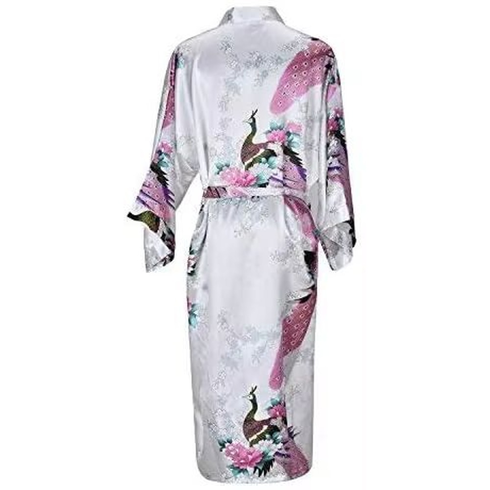Floral Satin Kimono Robe For Women Bridal Bridesmaid Loungewear 1