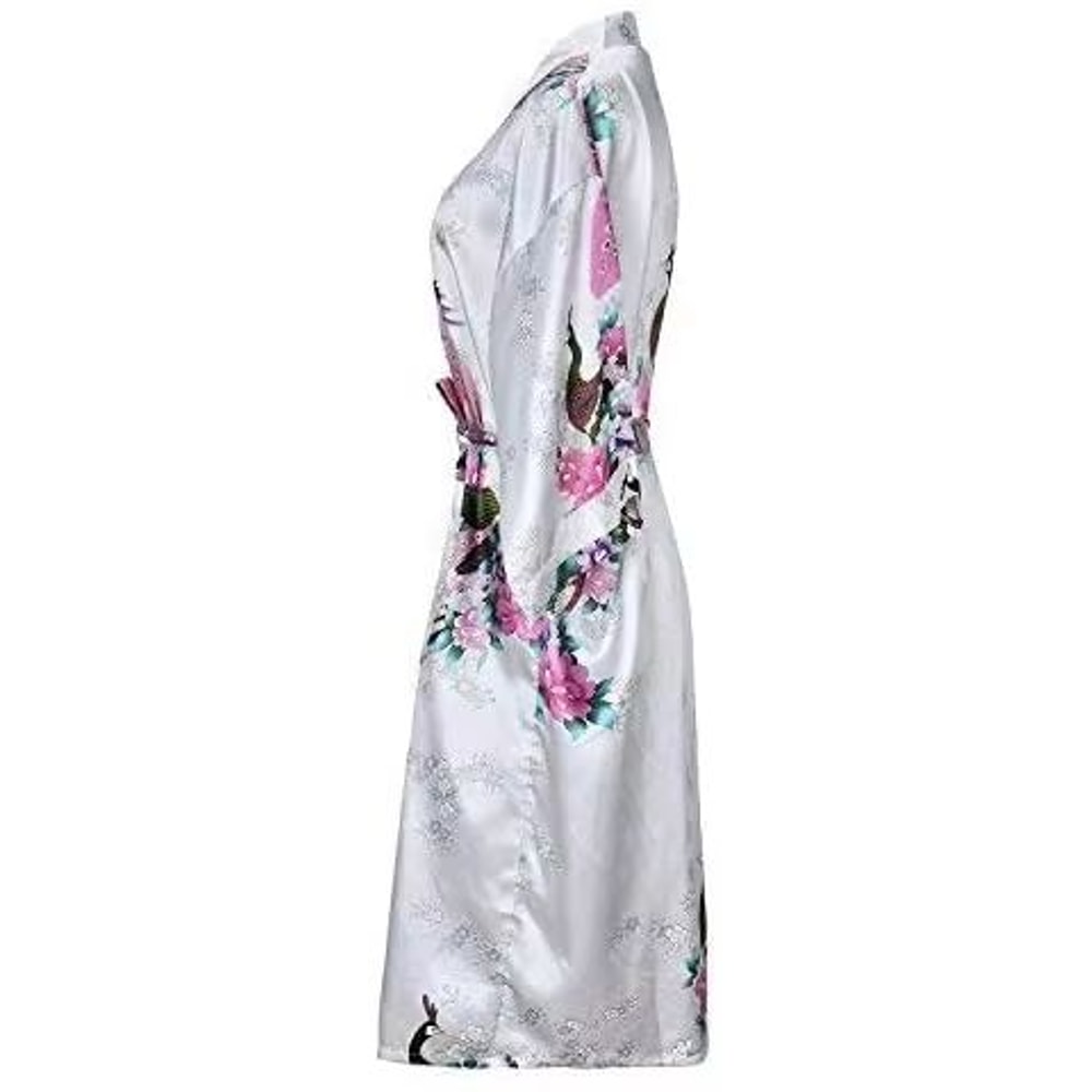 Floral Satin Kimono Robe For Women Bridal Bridesmaid Loungewear 2