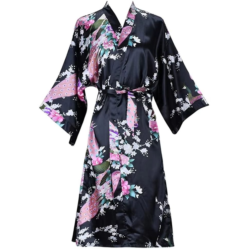 Floral Satin Kimono Robe For Women Bridal Bridesmaid Loungewear 6