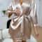 Womens Summer Ice Silk LaceUp Home Pajama Robe 5