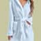 Womens Cozy Hooded Fleece Robe With Belt For Autumn Winter Loungewear 2