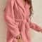 Womens Cozy Hooded Fleece Robe With Belt For Autumn Winter Loungewear 3
