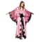 Womens Long Black Silk Satin Lace Trim Kimono Robe For Photo Shoot And Wedding 10