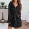 Womens Winter Fluffy Plush Hooded Bathrobe Warm Loungewear Gown 3