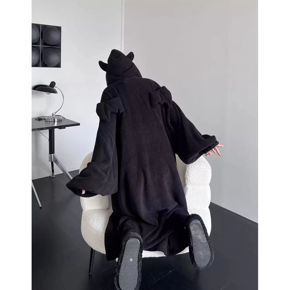 Womens Thickened Oversized Hooded Padded Pajama Dress Warm Winter Homewear 3