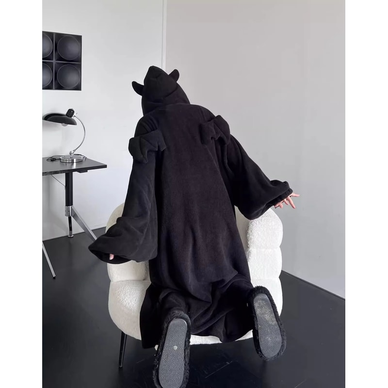 Womens Thickened Oversized Hooded Padded Pajama Dress Warm Winter Homewear 3