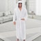 Mens Hooded Flannel Bathrobe Long Soft Lounging Sleepwear Robe 4