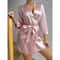 Womens Satin Kimono Bathrobe With Belt Soft Spa And Bridesmaid Robe 8