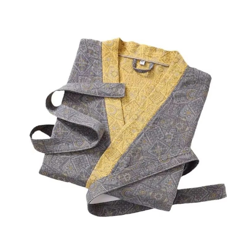 Womens Cotton Printed Kimono Bathrobe QuickDry Homewear For Spring Summer 5