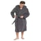 Mens Hooded Thickened Velvet Jacquard Warm Homewear Robe 4
