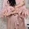 Womens White Satin FeatherTrimmed Bathrobe Elegant Bridal Sleepwear 5