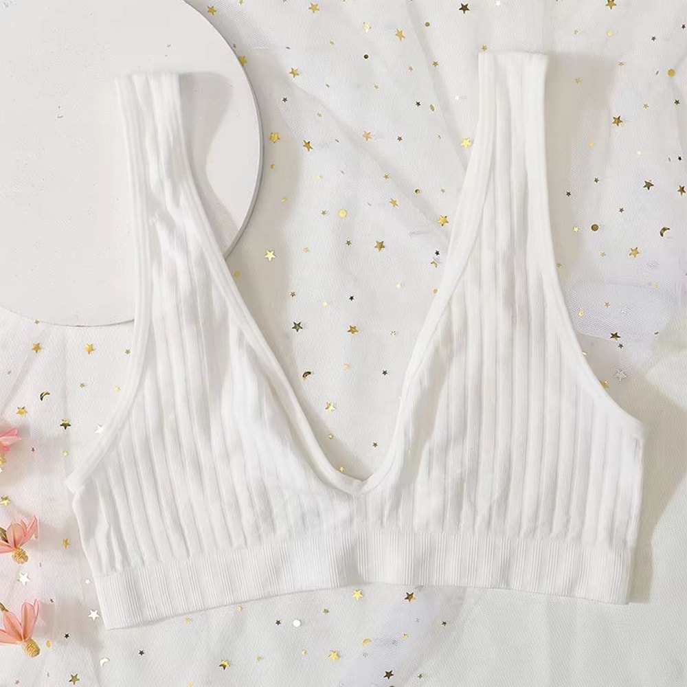 Womens Deep VNeck Seamless PushUp Bralette Wireless Lingerie Crop Top 14