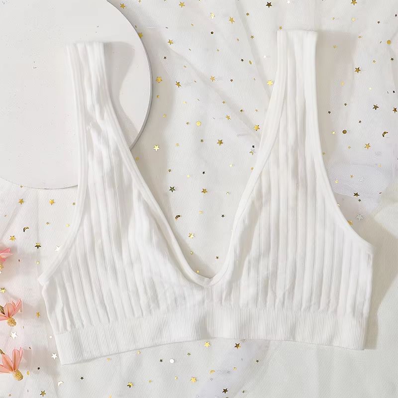 Womens Deep VNeck Seamless PushUp Bralette Wireless Lingerie Crop Top 14