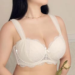 women's french lace push-up bra for large chest support and anti-sagging