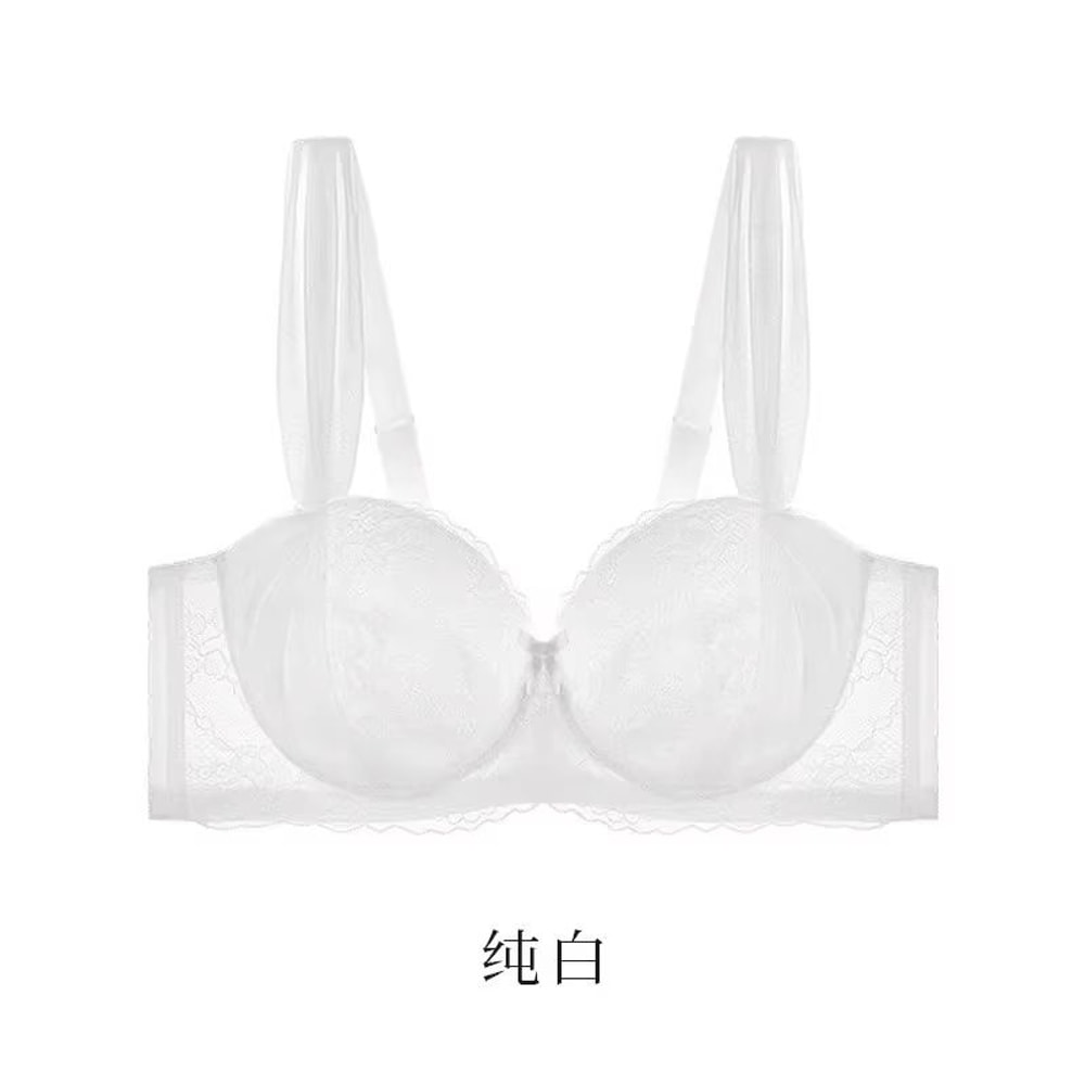 Womens French Lace PushUp Bra For Large Chest Support And AntiSagging 8