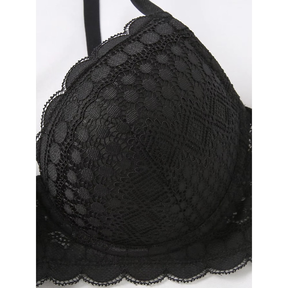 Womens Lace Underwire PushUp Bra Breathable Comfort Support BCD Cup 3