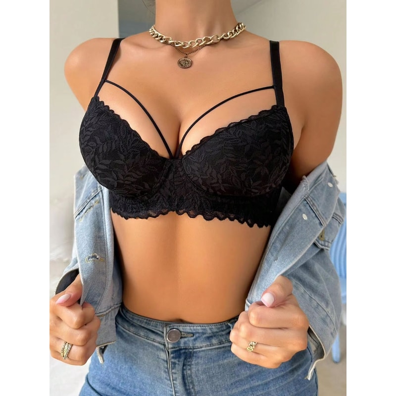 Womens 34 Lace PushUp Underwire Bra AntiSagging Breathable Comfort 2