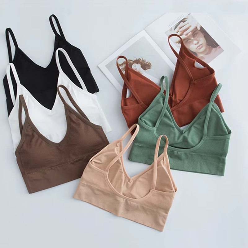 Womens Seamless Cotton Tube Top Sports Bra Crop Top Underwear 4