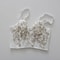 Elegant Lace Embroidered Halfcup Corset Bralette With Steel Ring Support 5