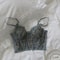 Elegant Lace Embroidered Halfcup Corset Bralette With Steel Ring Support 7