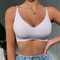 Womens Ice Silk Seamless WireFree Padded Bra With Wavy Edge Comfortable Support 5
