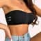 Womens Black FrontBuckle Wireless Strapless Ice Silk Bra With Removable Padding 4