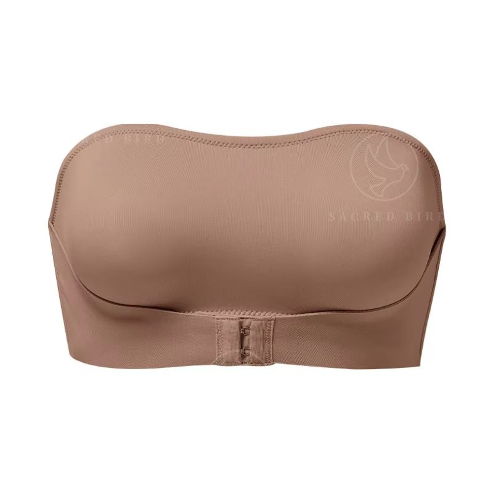 Womens Ice Silk Seamless Strapless Padded SlipProof OnePiece Bralette 9