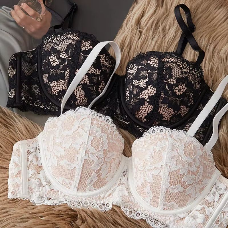 Sexy Floral Lace HalfCup PushUp Bra For Women Underwire Comfort Lingerie 2