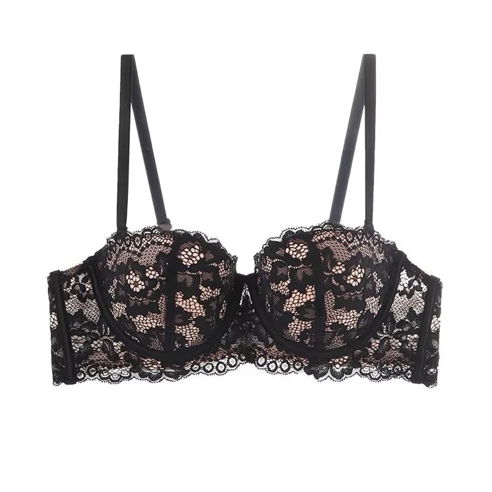 Sexy Floral Lace HalfCup PushUp Bra For Women Underwire Comfort Lingerie 4