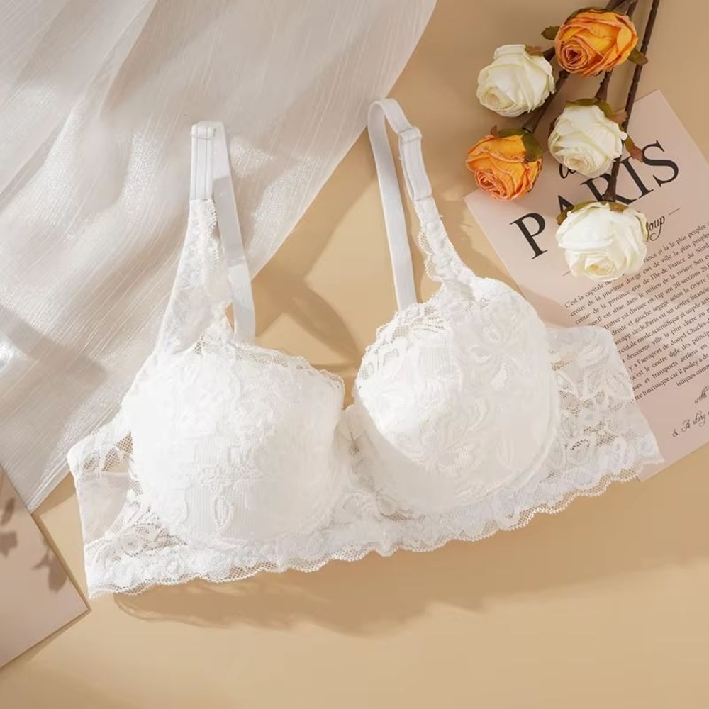 Womens Sexy Lace PushUp Bra With Embroidered Detail Padded Support And Underwire 9