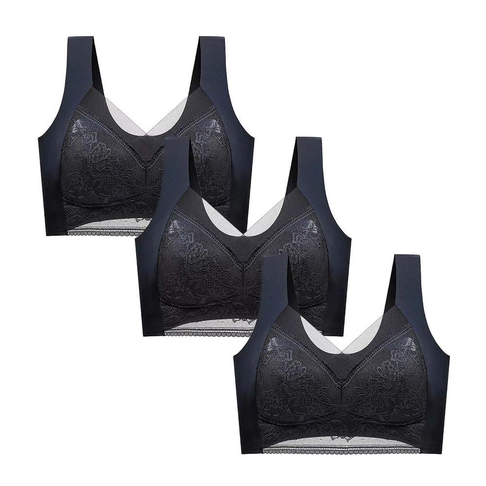 FallSweet Wireless Lace Push Up Bralette Set 3PCS Comfort Fit For Women 18