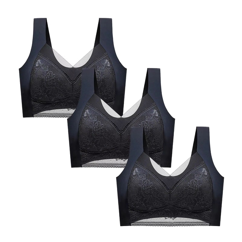 FallSweet Wireless Lace Push Up Bralette Set 3PCS Comfort Fit For Women 18
