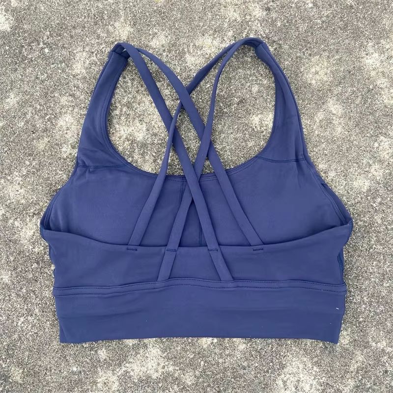 Solid Color Cross Back High Support Workout Bra For Women 9