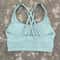 Solid Color Cross Back High Support Workout Bra For Women 14
