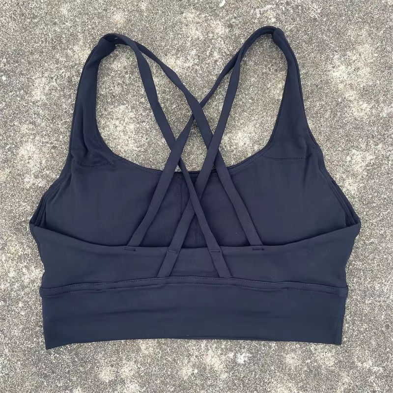 Solid Color Cross Back High Support Workout Bra For Women 16