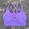 Solid Color Cross Back High Support Workout Bra For Women 6