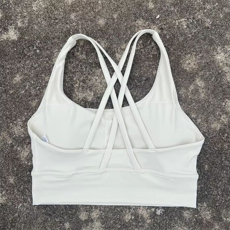 Solid Color Cross Back High Support Workout Bra For Women 21