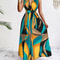 Tropical Print VNeck Maxi Dress For Women 4