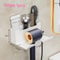 Wall Mounted Hair Dryer Holder MultiFunctional Storage Rack 8