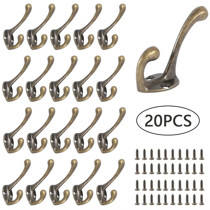 Heavy Duty Wall Mounted Coat Hooks 1020Piece Set Bronze Vintage Rack 8