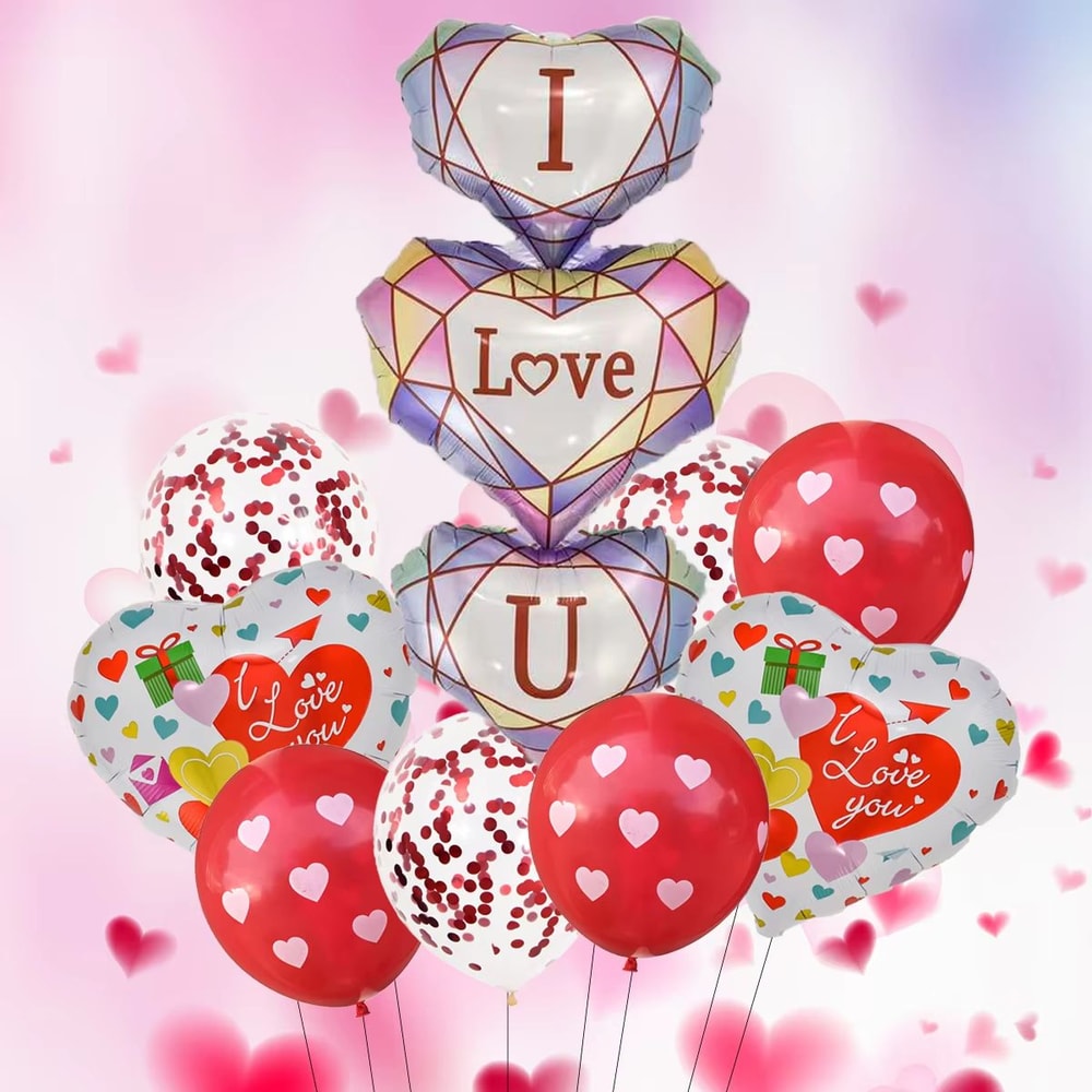 18Inch I LOVE YOU Heart Balloon Set 10Pack For Wedding Valentines Day 5