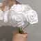 50Pack White PE Rose Artificial Flower Heads With Stems For DIY Decor 3