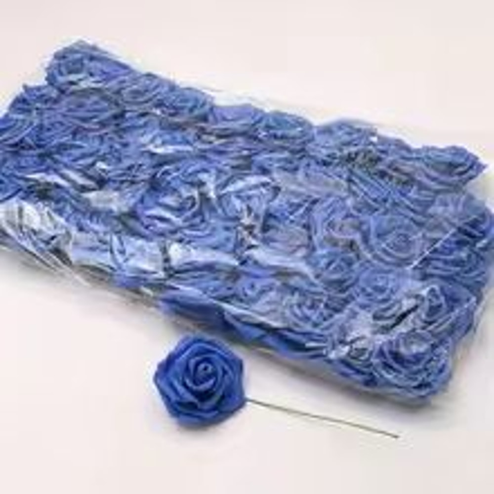 50Pack White PE Rose Artificial Flower Heads With Stems For DIY Decor 6