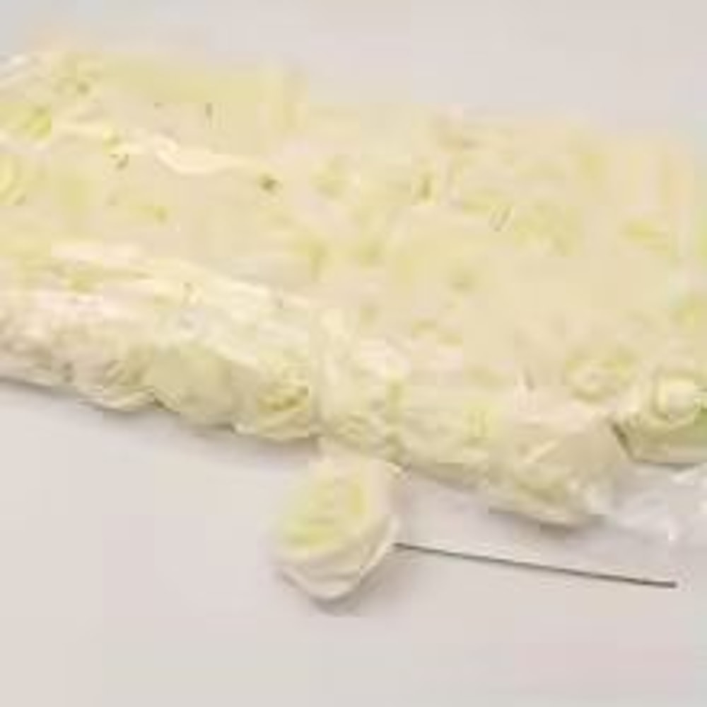 50Pack White PE Rose Artificial Flower Heads With Stems For DIY Decor 8