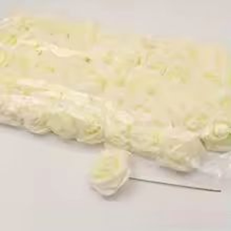 50Pack White PE Rose Artificial Flower Heads With Stems For DIY Decor 8
