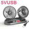 360 Adjustable TripleHead Car Fan 2Speed USB12V24V Silent Air Circulation Fan 7