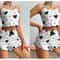 Womens 2 PCS Pajamas Set Soft Short Tank Top And Shorts Sleepwear In White With Love Print 7