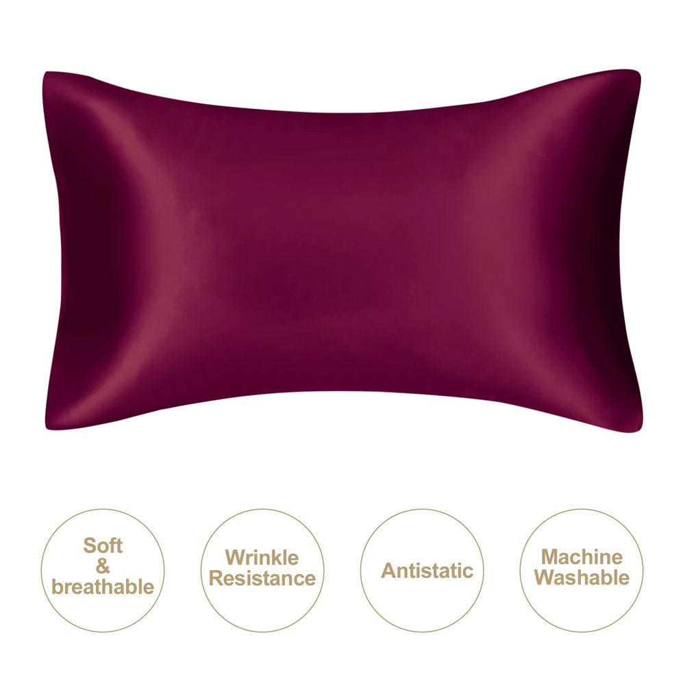 JuwenSilk Mulberry Silk Pillowcase Standard Queen Natural Silky Satin Pillow Cover 9